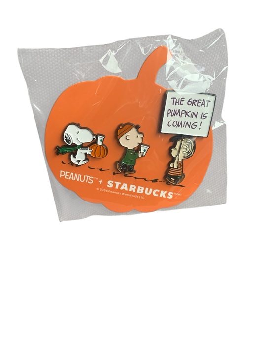 Starbucks Other - Starbucks x Peanuts Snoopy Great Pumpkin 3 Pin Set 2026 
60th anniversary Snoopy